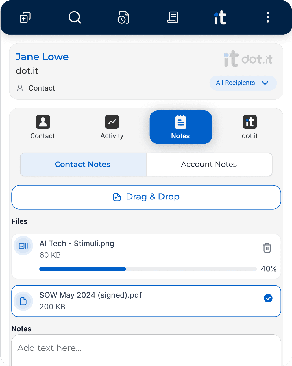 Operations interface